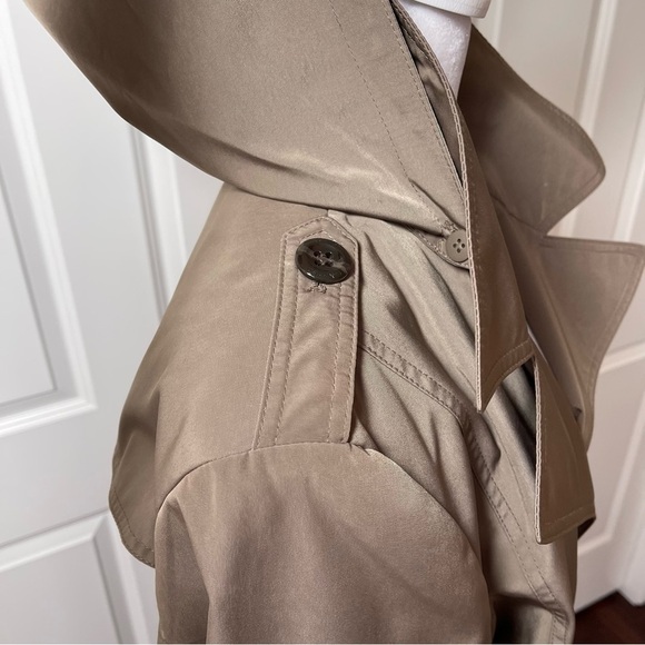 Calvin Klein Mid-Length Single Breasted Trench Coat Raincoat Removable Hood M - Picture 4 of 16